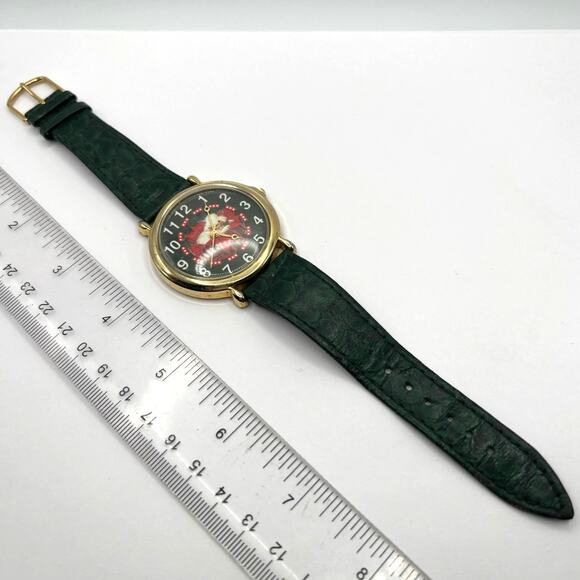 Vintage Green Christmas Cat Men's Watch - Picture 4 of 5